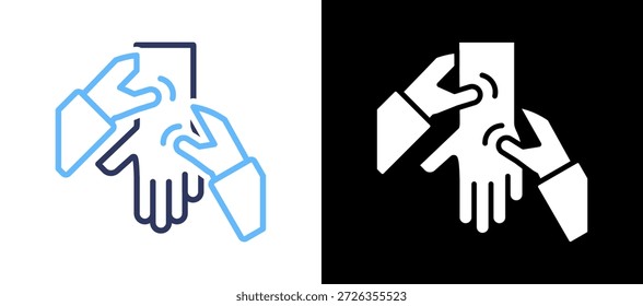 Icono de masaje de manos lineglyph Ilustración vectorial