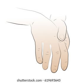 Hand massage, skin care for hands. Colored Vector illustration.