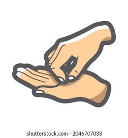 Hand massage treatment Vector icon Cartoon illustration