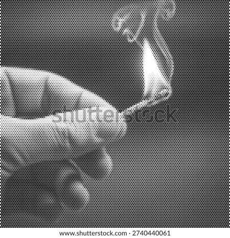 hand match fire halftone vector flame ignite heat friction lighting burn wood spark pop art human