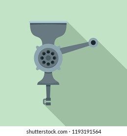 Hand meat grinder icon. Flat illustration of hand meat grinder vector icon for web design