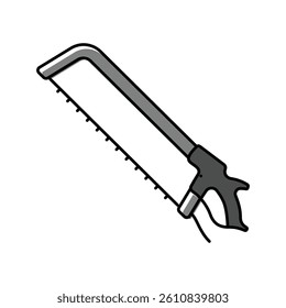 hand meat saw color icon vector. hand meat saw sign. isolated symbol illustration