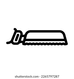 hand meat saw line icon vector. hand meat saw sign. isolated contour symbol black illustration