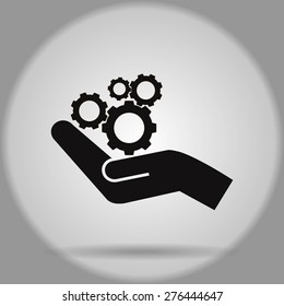 hand and mechanism vector icon