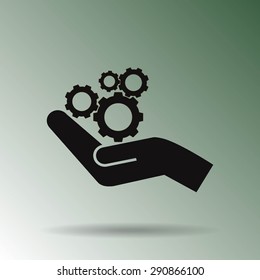 hand and mechanism vector icon