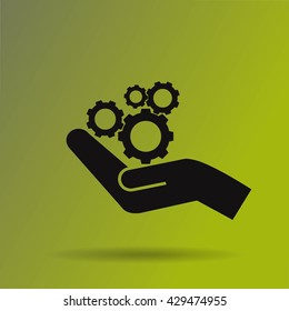 hand and mechanism vector icon