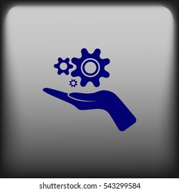 Hand and mechanism vector icon