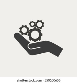 hand and mechanism vector icon