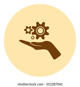 Hand and mechanism vector icon