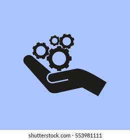 hand and mechanism vector icon