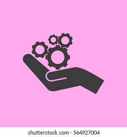 hand and mechanism vector icon