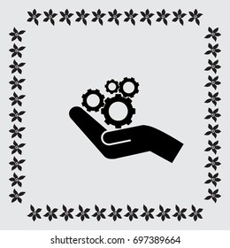 hand and mechanism vector icon