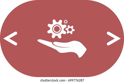 Hand and mechanism vector icon