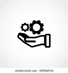 hand and mechanism vector Icon Isolated on White Background