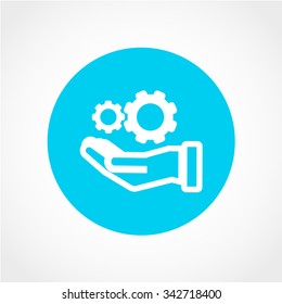 hand and mechanism vector Icon Isolated on White Background