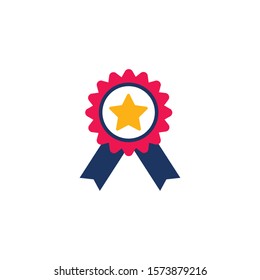 hand with medal vote flat style icon vector illustration design