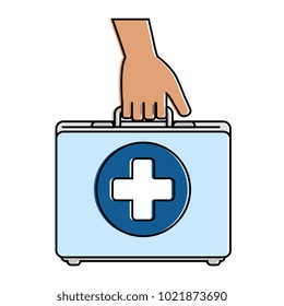 hand with medical kit