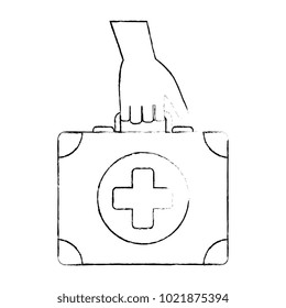 hand with medical kit