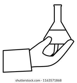 hand with medical tube test