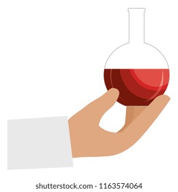 hand with medical tube test