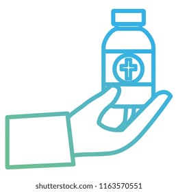 hand with medicine bottle