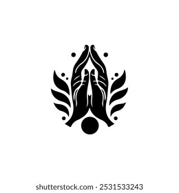 Hand meditation placing both hands together