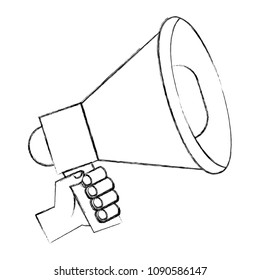 hand with megaphone icon