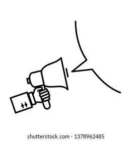 Hand and megaphone icon