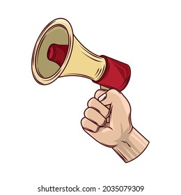 hand with megaphone hand with megaphon .eps