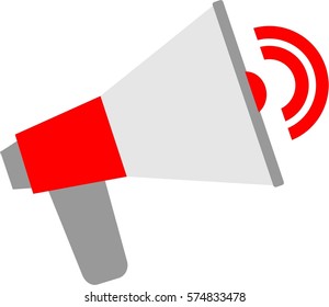 Hand megaphone, red grey, loudspeaker