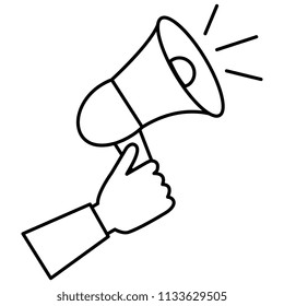 hand with megaphone sound