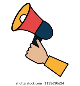 hand with megaphone sound