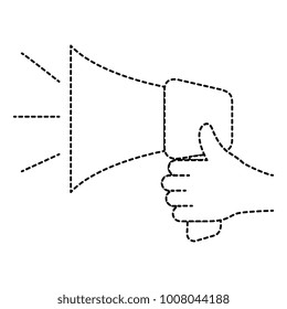 hand with megaphone sound isolated icon
