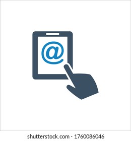 Hand message icon (vector illustration)