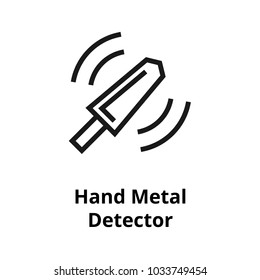 Hand metal detector Line Icon