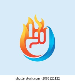 hand metal fire and cold