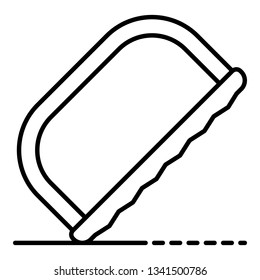 Hand metal saw icon. Outline hand metal saw vector icon for web design isolated on white background