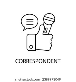 hand mic concept line icon. Simple element illustration. hand mic concept outline symbol design.