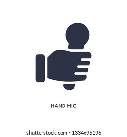 Hand Mic Icon. Simple Element Illustration From Music And Media Concept. Hand Mic Editable Symbol Design On White Background. Can Be Use For Web And Mobile.