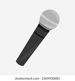 Hand microphone flat vector illustration. Cute electronic hand microphone cartoon vector illustration for graphic design and decorative element