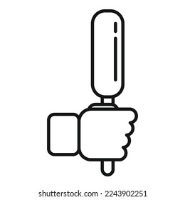 Hand microphone icon outline vector. Camera reportage. Media reporter