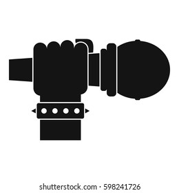 Hand microphone icon. Simple illustration of hand microphone vector icon for web
