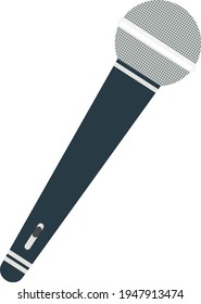 Handmikrofon, Illustration, Vektorgrafik auf weißem Hintergrund.