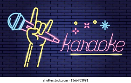 hand with microphone karaoke