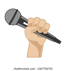 mano con karaoke de micrófono