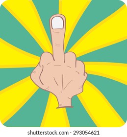hand with middle finger