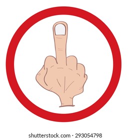 hand with middle finger 