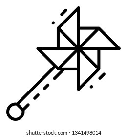 Hand mill toy icon. Outline hand mill toy vector icon for web design isolated on white background