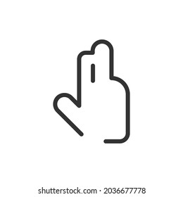 Hand minimal line icon. Web stroke symbol design. Hand sign isolated on a white background. Premium line icon.