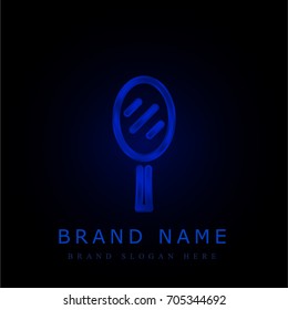 Hand mirror blue chromium metallic logo